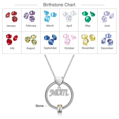 1 Name-Personalized Mom Necklace Set With  Premium Custom Necklace With 1 Birthstones Engraved Names Gift For Mother