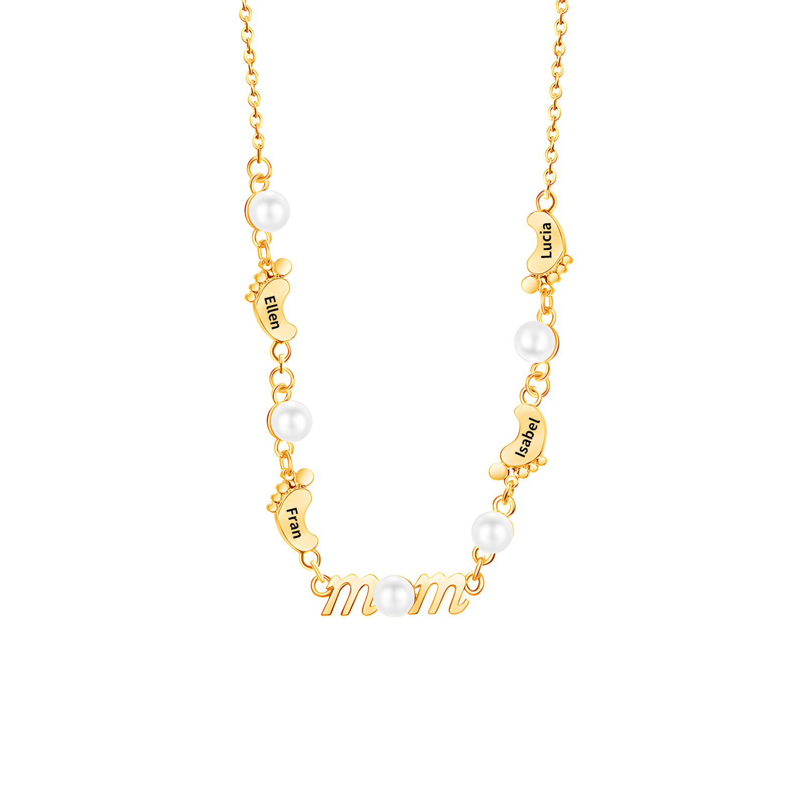 4 Names - Personalized Exquisite Pearl Necklace Supports Customized Name Necklace Gifts for Mom