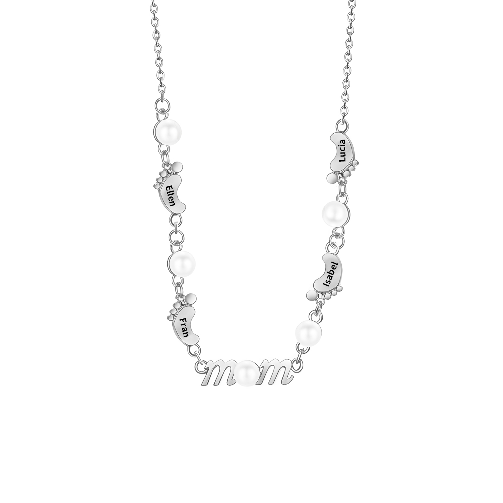 4 Names - Personalized Exquisite Pearl Necklace Supports Customized Na