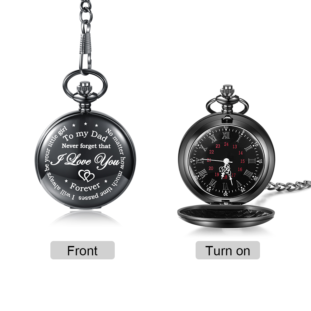 Never Forget That I Love You, Personalized Pocket Watch Gifts For Father