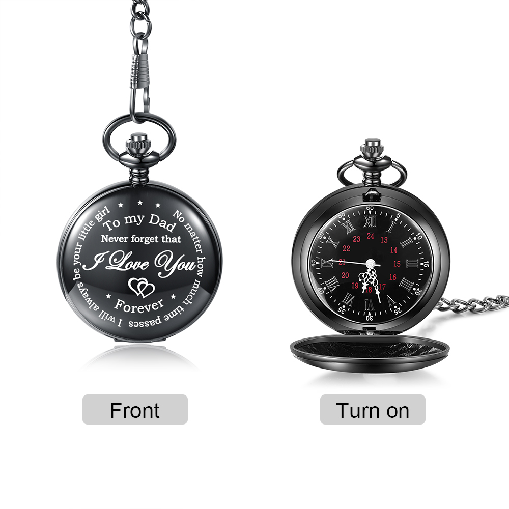 Never Forget That I Love You, Personalized Pocket Watch Gifts For Father