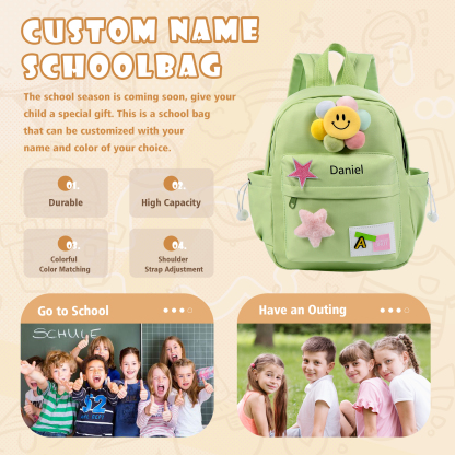 Personalized Nylon Polyester Children's Custom Name Backpack Back to School Gift