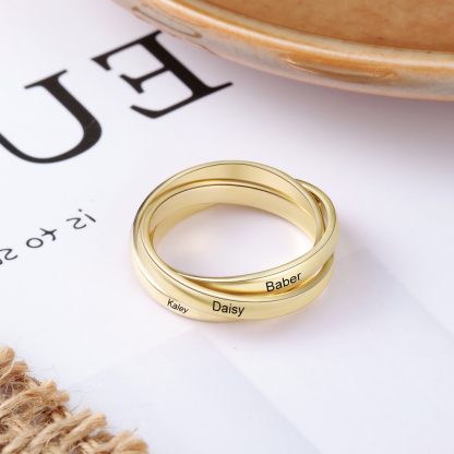 Personalized 3 Names Women's Ring