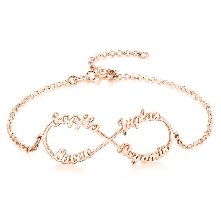 925 Sterling Silver Personalized Infinity Name Bracelets Name Bracelet