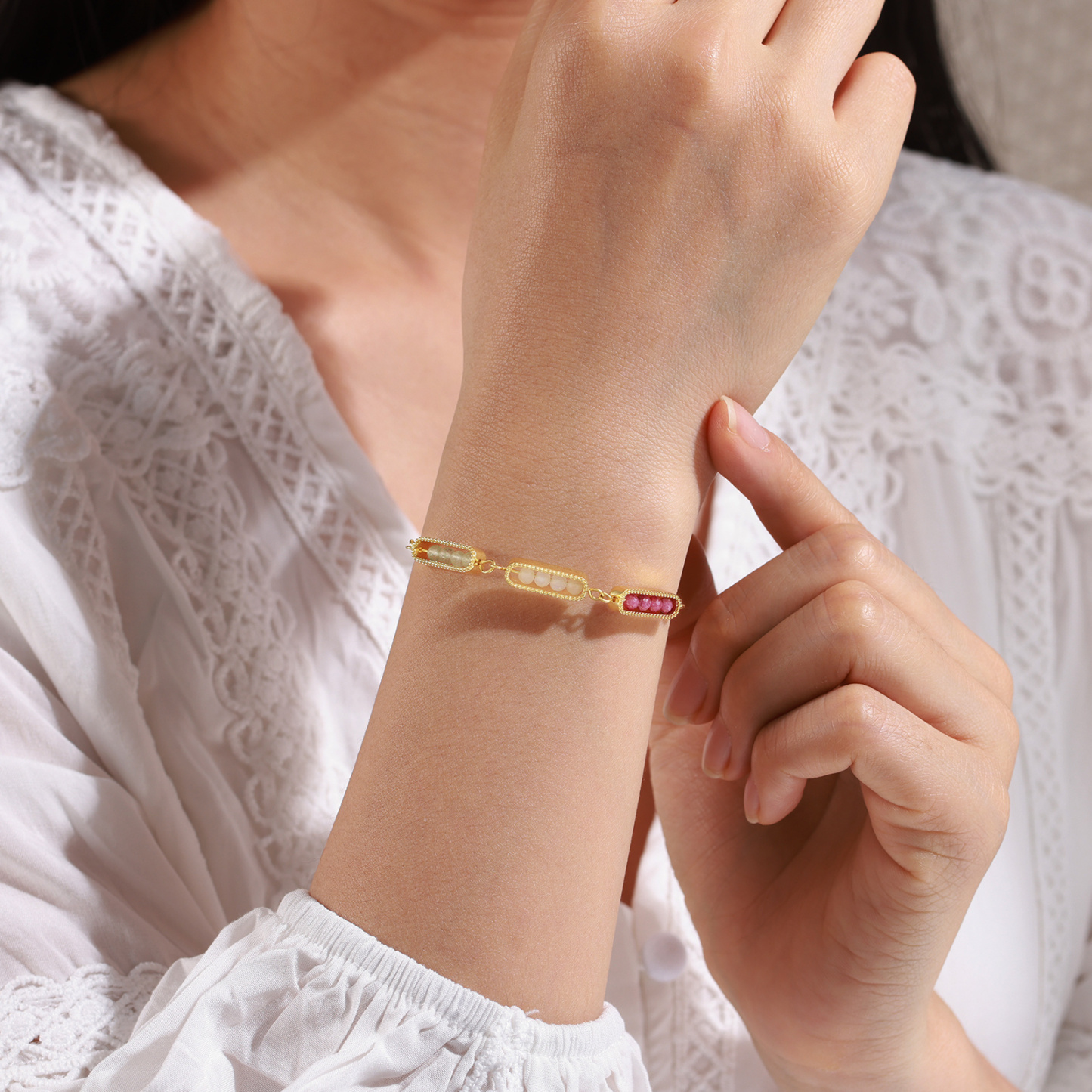 Personalized Bar Bracelet With Birthstone Adjustable Minimalist Design for Women