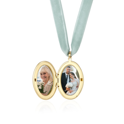 Personalized Photo Bridal Bouquet Charm with Birth Flower and Ribbon Memorial Wedding Keepsake