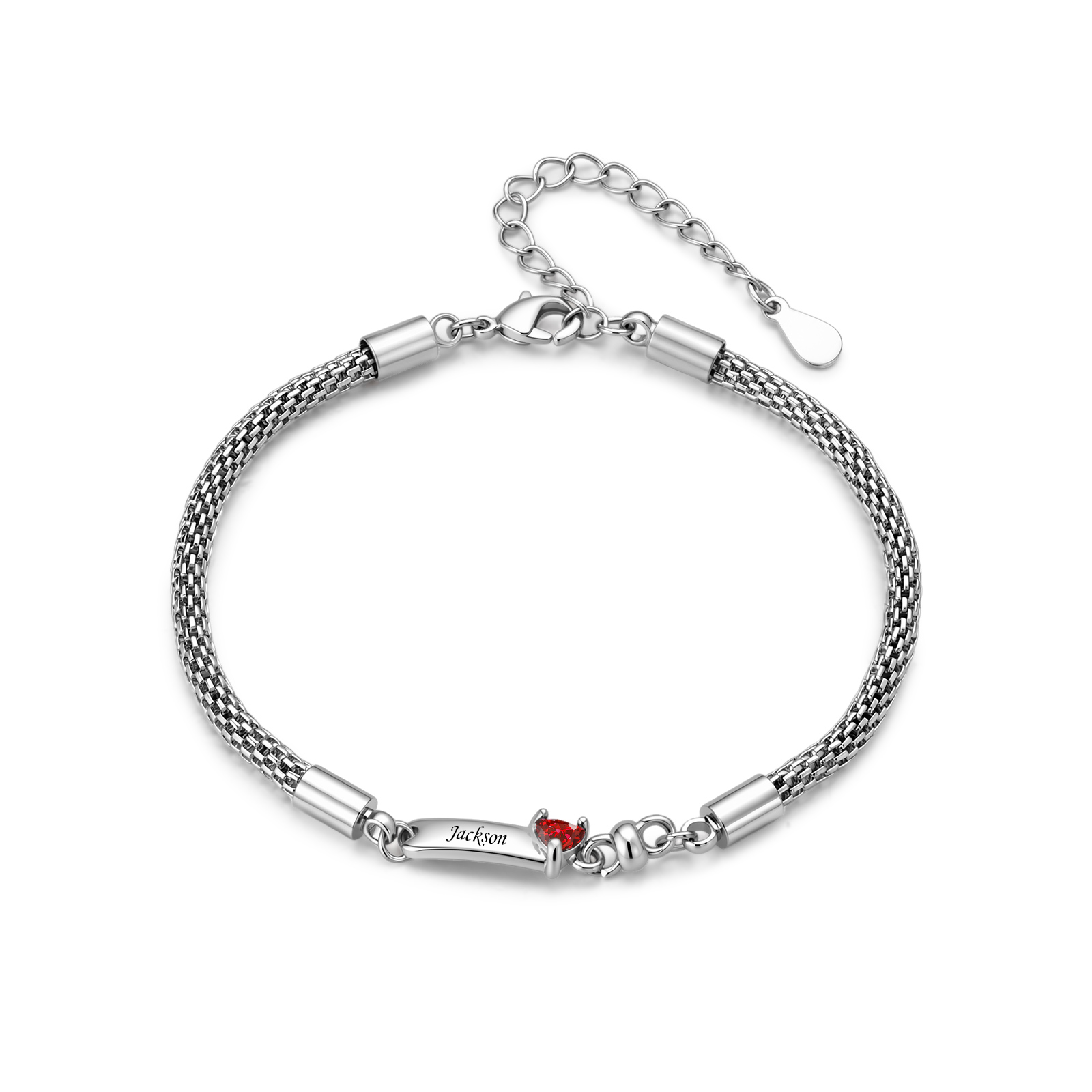 Personalized Braided Bracelet Customized With 1-5 Names And Heart-Shaped Birthstones a personal gift for Mom or Grandma, birthday gift, Mother’s Day gift for Mom | kettenmachen