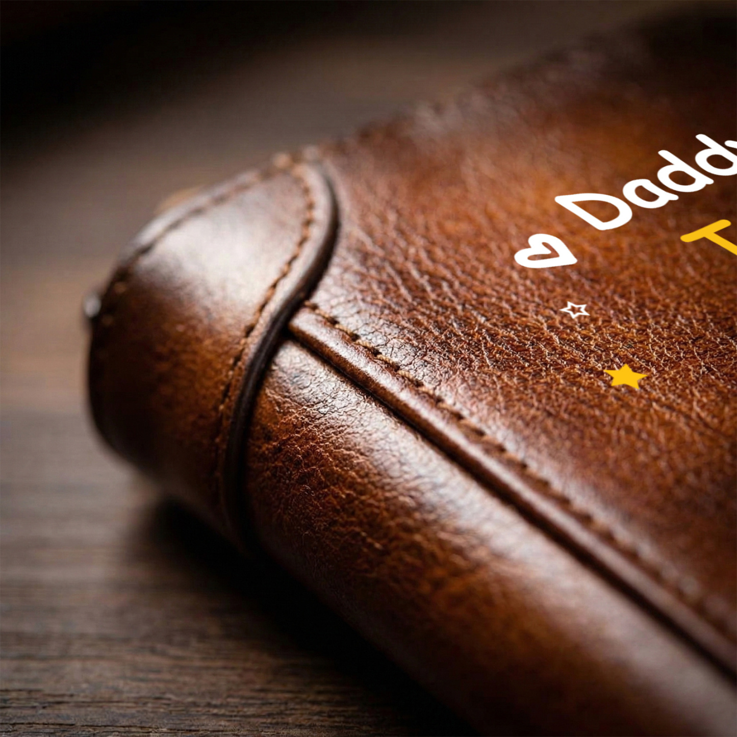 Personalized Genuine Leather Zippered Card Holder Wallet Dad’s Team Custom with 2-6 Names