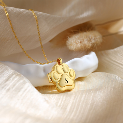 Custom Paw Photo Locket Necklace Personalized Gift for Pet Lovers for Mom, Dad, Friend | Jessemade