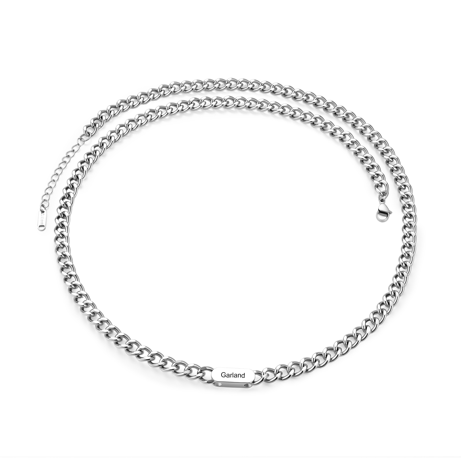 Personalized Men’s Stainless Steel Necklace Custom With 1-6 Engraved Names Gift For Dad Husband