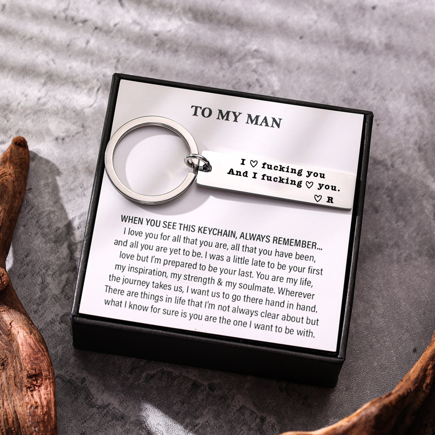 Personalized Naughty Love Message Keychain, Custom letter I Love F❤cking You and I F❤cking Love You Anniversary Gift for Boyfriend, Husband, or Partner | Jessemade