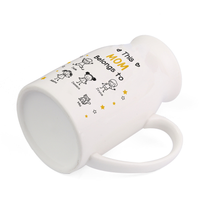 Personalized Ceramic Vase For Grandma Or Mom Customizable With 1-10 Names and Child Figures