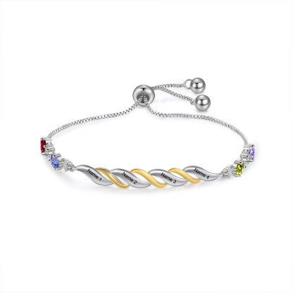 Adjustable Infinity Birthstone Bracelet