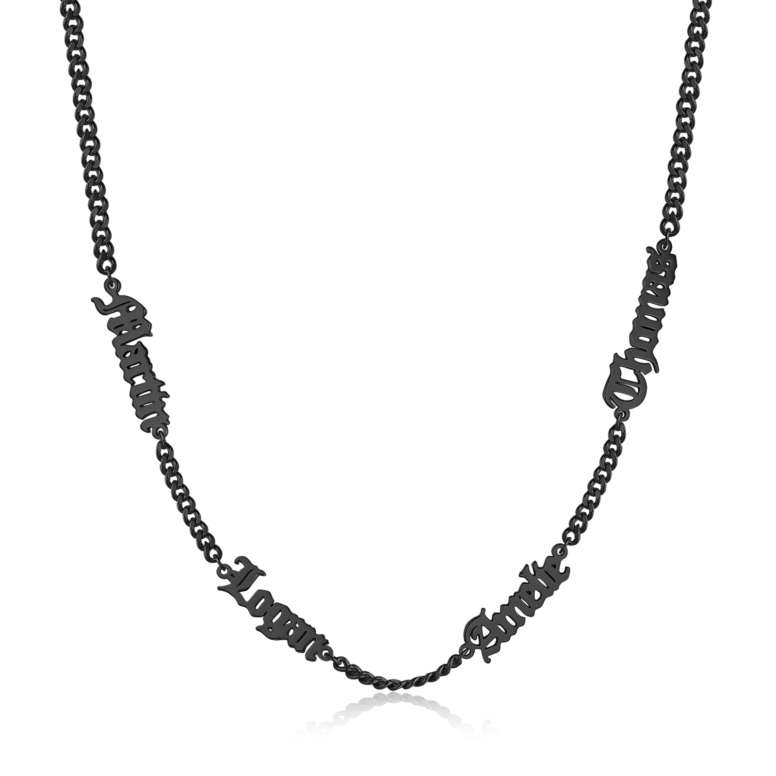 Personalized Gothic Men's Necklace with 1-5 Names