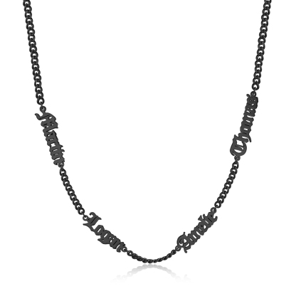 Personalized Gothic Men's Necklace with 1-5 Names