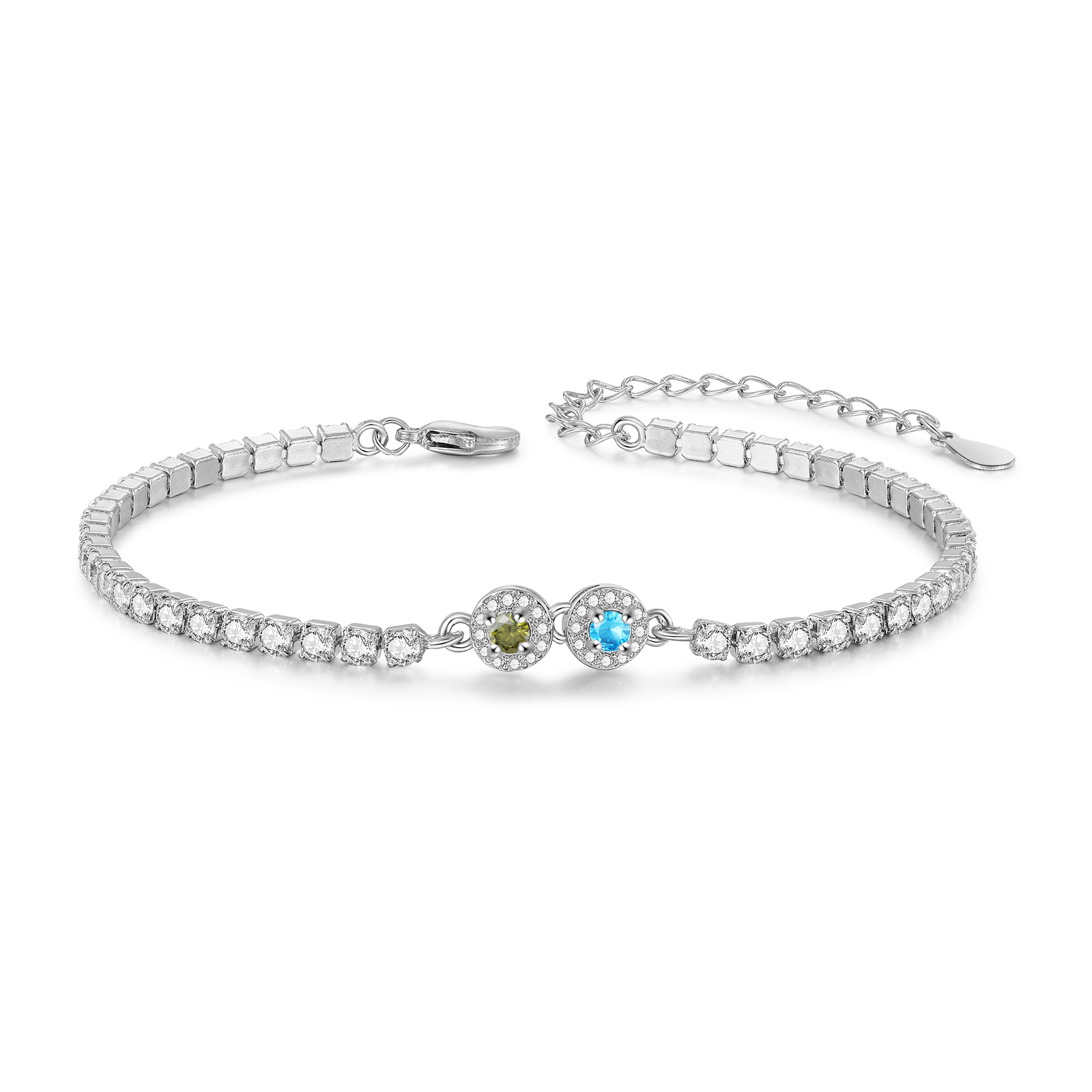 Personalized Birthstone Tennis Bracelet with 2–5 Stones