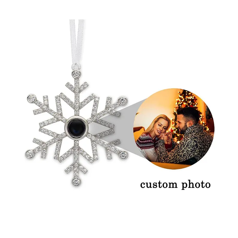Personalised Projection Snowflake Ornament - Custom Photo - Christmas Gift for Family | Jessemade