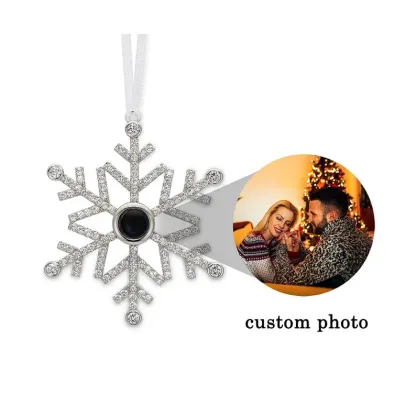 Personalised Projection Snowflake Ornament - Custom Photo - Christmas Gift for Family | Jessemade