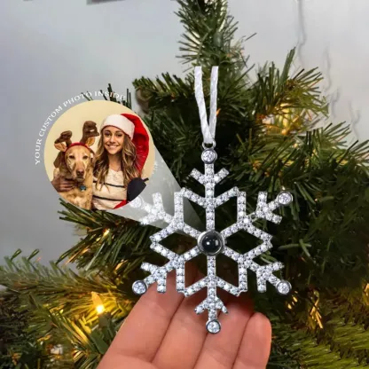 Personalised Projection Snowflake Ornament - Custom Photo - Christmas Gift for Family | Jessemade