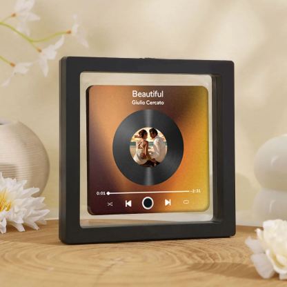 Personalized Photo Fridge Magnet with Favorite Song – Elegant Gift for Couples in Black or Color | Jessemade