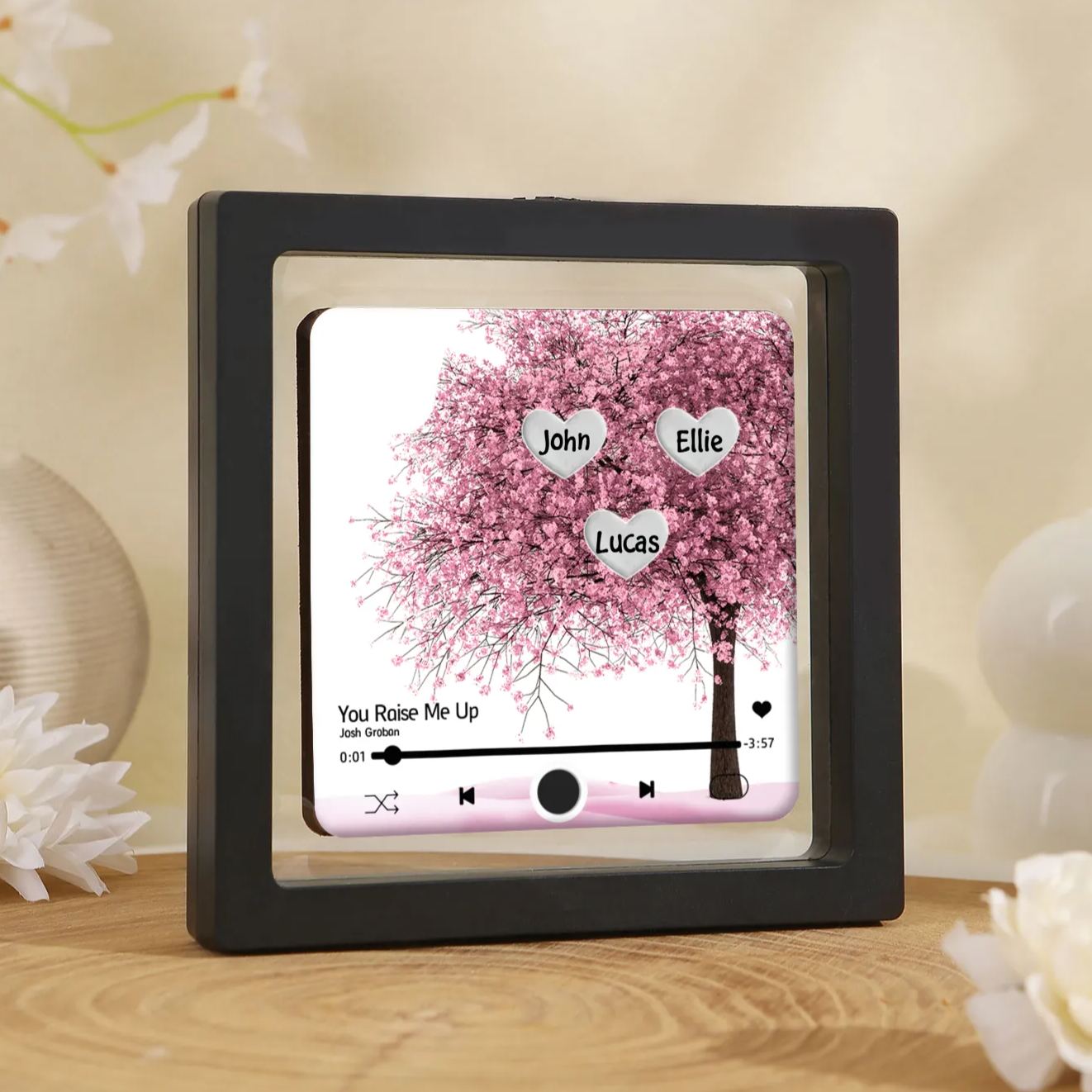 Personalized Acrylic Refrigerator Magnet with Custom 3 Names and Song Gift for Parents | Jessemade