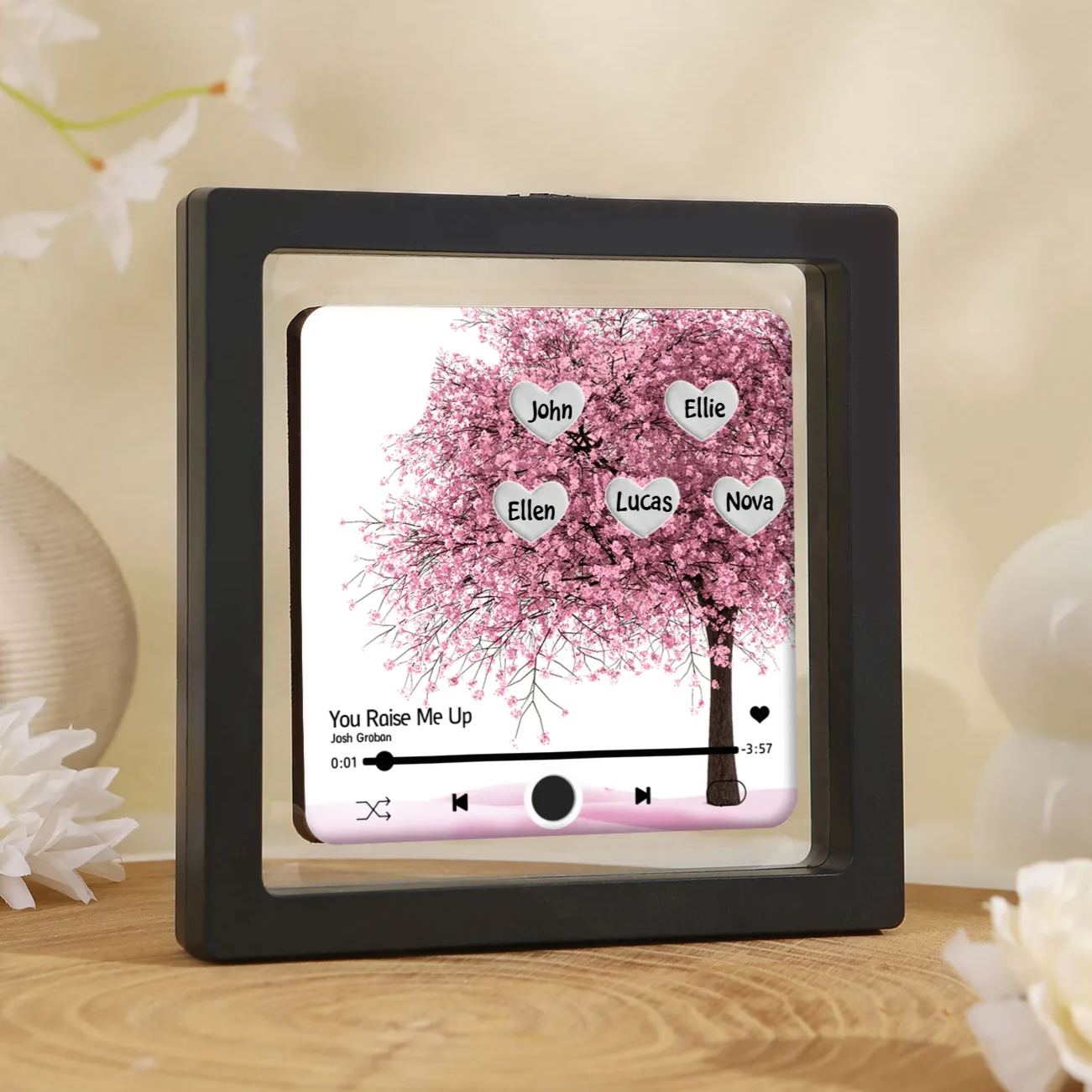 Personalized Acrylic Refrigerator Magnet with Custom 4 Names and Song Gift for Parents | Jessemade