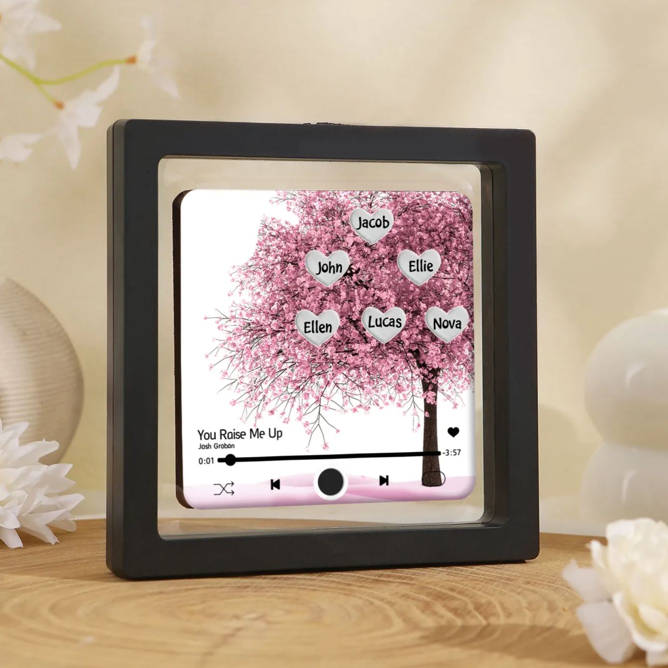 Personalized Acrylic Refrigerator Magnet with Custom 6 Names and Song Gift for Parents | Jessemade