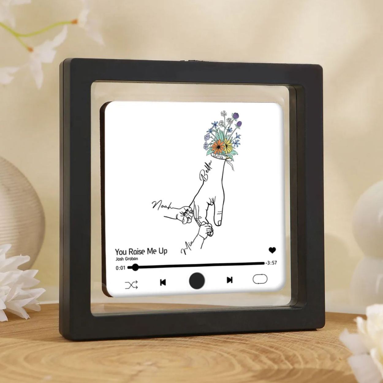 Personalized Hand-Holding Refrigerator Sticker with Custom 2 Names and Music Thoughtful Gift for Mum | Jessemade