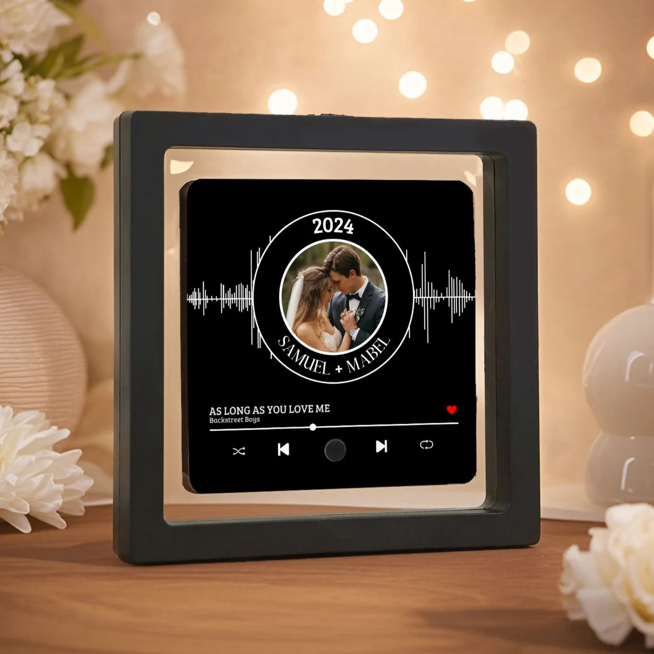 Personalized Music Fridge Magnet with 2 Names, 1 Photo & 1 Song – Valentine’s Day Gift for Him | Jessemade