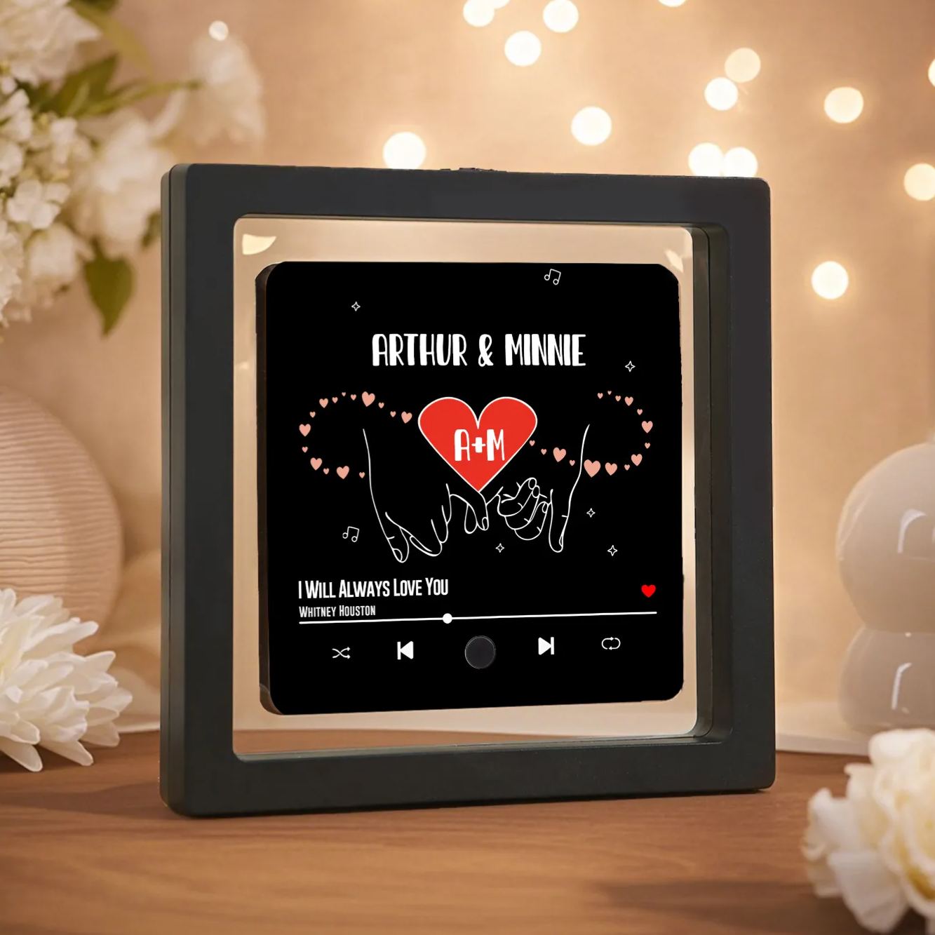 Personalized Music Fridge Magnet with 2 Names, 1 Photo & 1 Song – Valentine’s Day Gift for Him | Jessemade