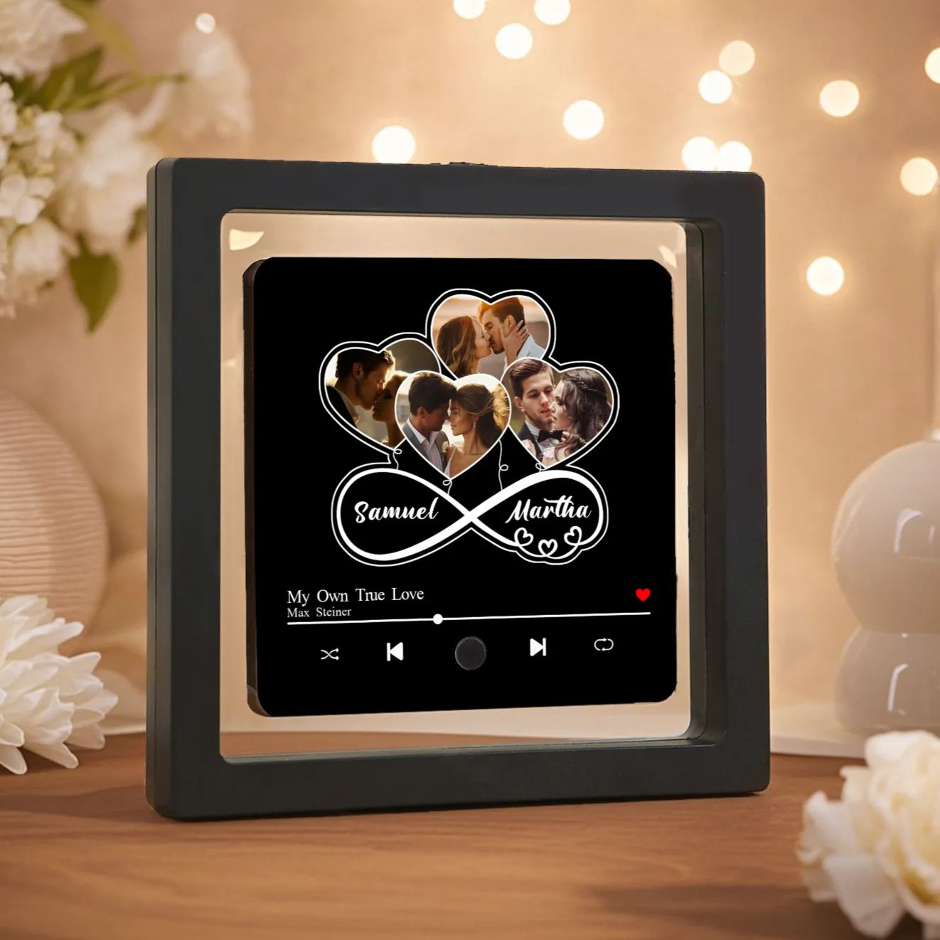 Personalized Music Fridge Magnet with Custom Photo, 2 Names & Song – Perfect Valentine’s Day Gift for Him/Her | Jessemade