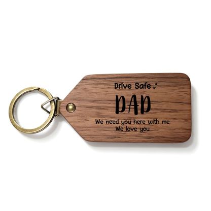 Personalized Wooden Photo Keychain Drive Safe Dad