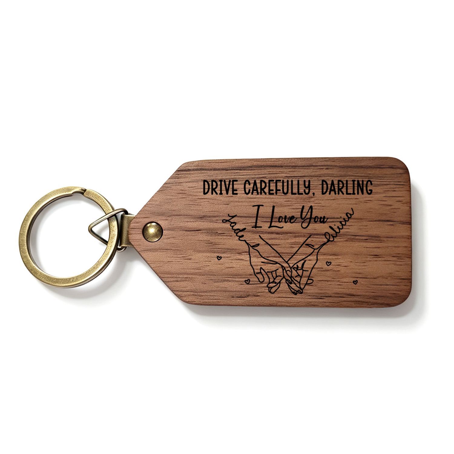 Personalized Wooden Pinky Promise Photo Keychain