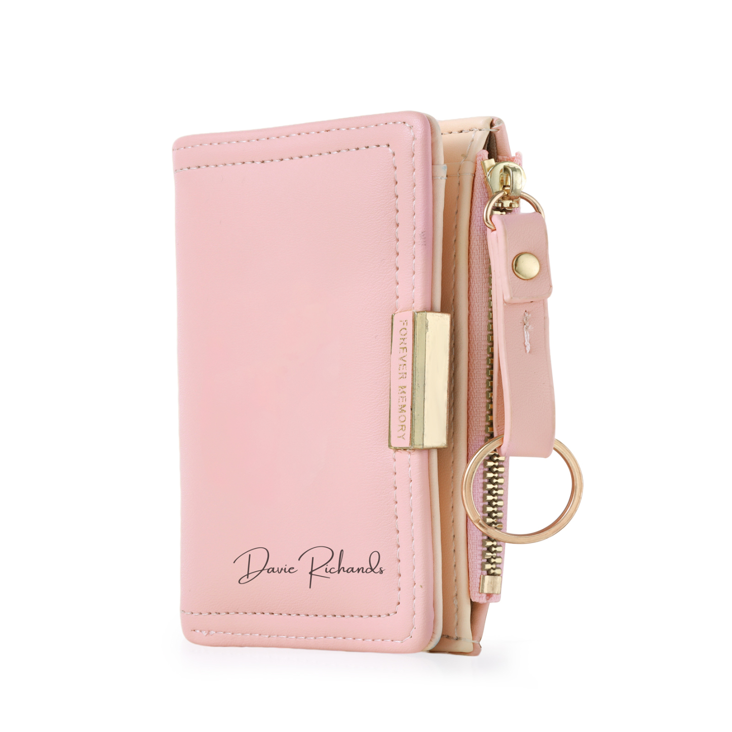 Personalized Leather Zippered Wallet Custom With Photo And Engraved Name