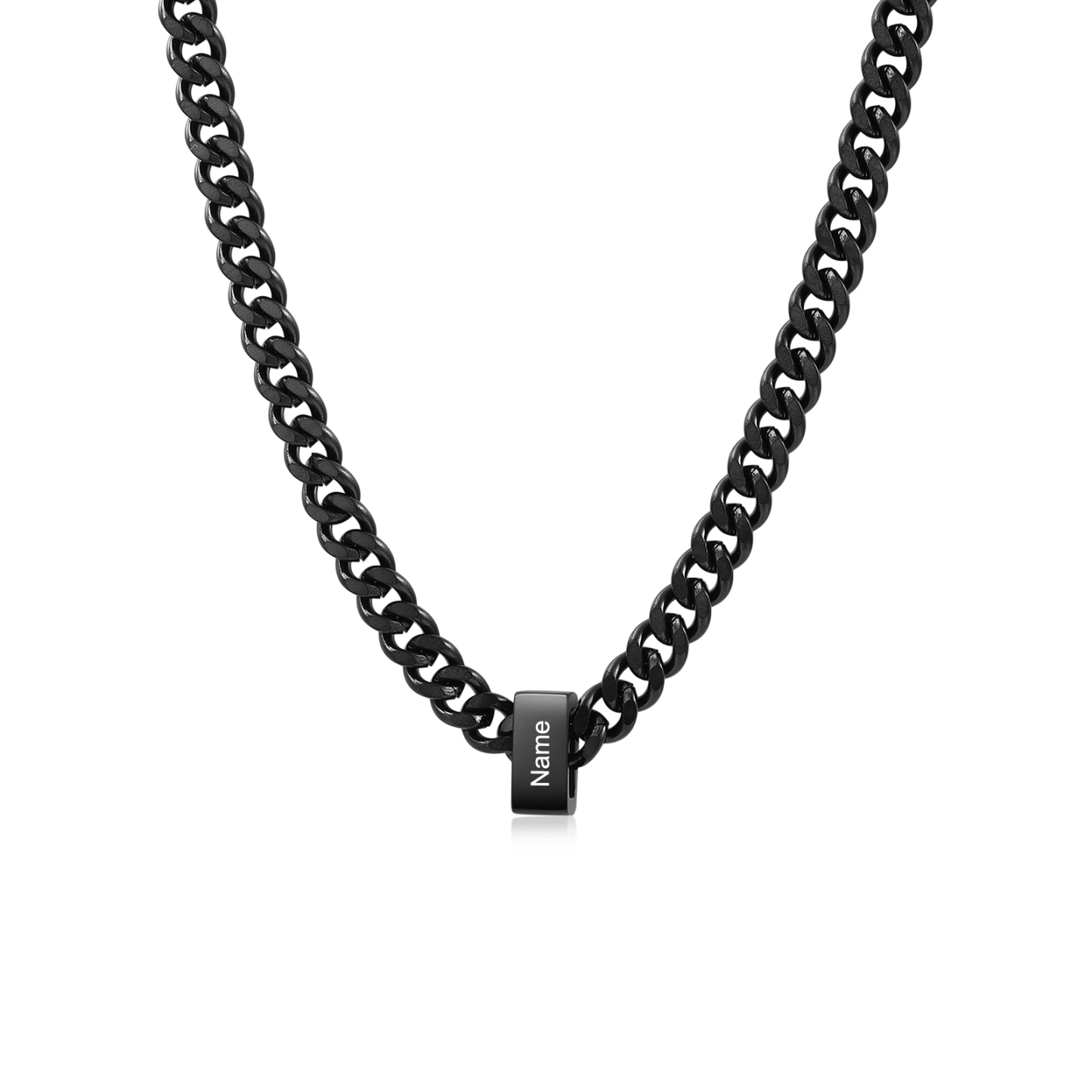 Personalized Mens Cuban Link Chain Necklace with 1–6 Names