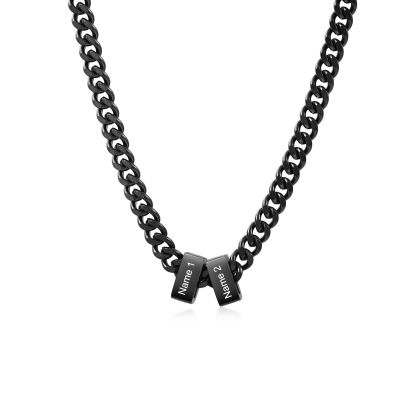 Personalized Mens Cuban Link Chain Necklace with 1–6 Names