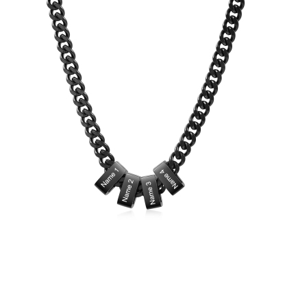 Personalized Mens Cuban Link Chain Necklace with 1–6 Names