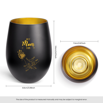 Personalized Glass Candle Holder Holding Hand Custom with 2–7 Names Best Mom Ever