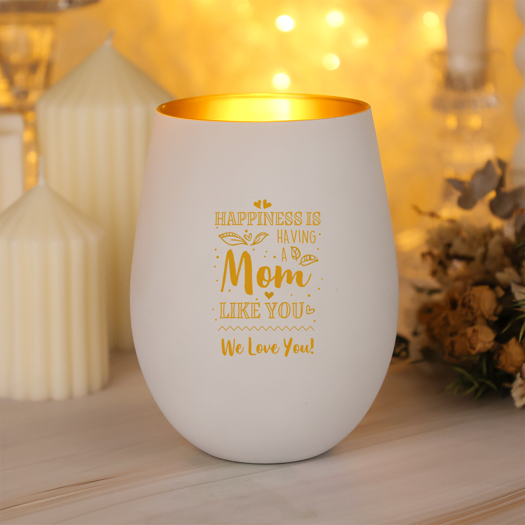 Personalized Glass Candle Holder with Photo, Gift for Mom, Custom Photo and Text Line Art– Mother’s Day or Birthday Gift for Mom | Jessemade