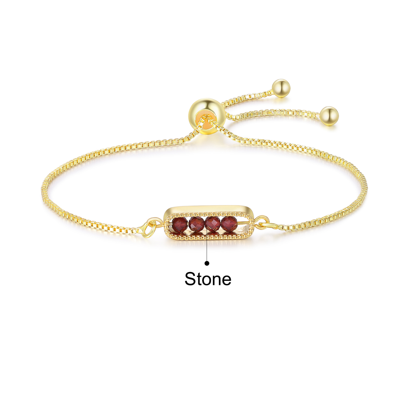 Personalized Bar Bracelet With Birthstone Adjustable Minimalist Design for Women
