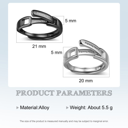 Couple Ring Personalized Matching Rings Gift Set With Gift Box for Couple