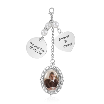 Personalized Bridal Bouquet Charm Custom with 1-4 Photos and Text Wedding Keepsake Memorial Gift for Bride Daughter Friend | Jessemade