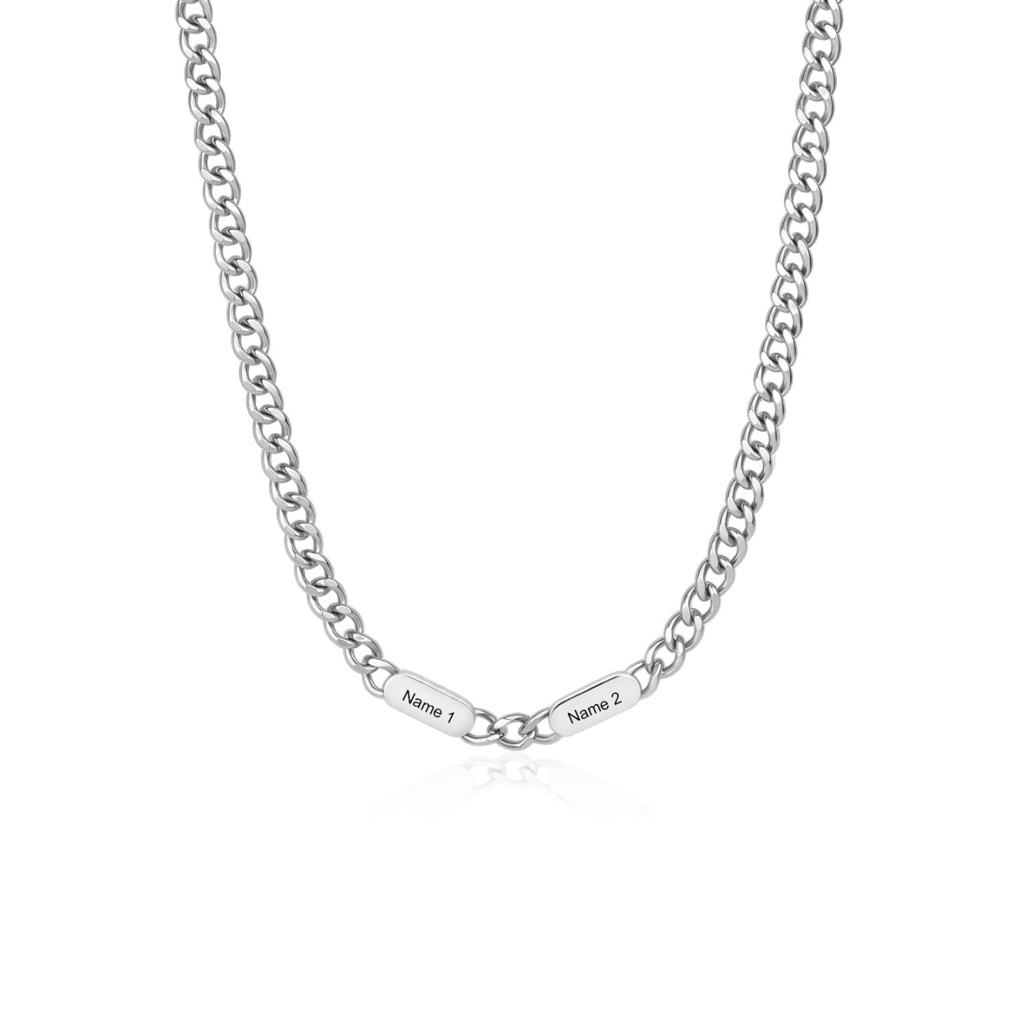 Personalized Men’s Stainless Steel Necklace Custom With 1-6 Engraved Names Gift For Dad Husband