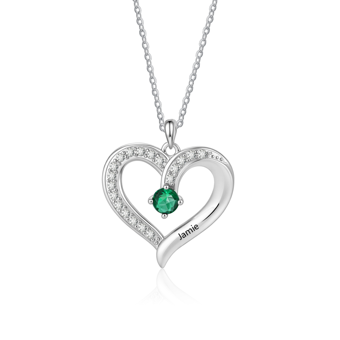 Heart Birthstone Family Necklace Customized with 1-5 Birthstones and Names Birthday Anniversary Mothers Day Gift for Sister Mom Wife Grandma | Jessemade