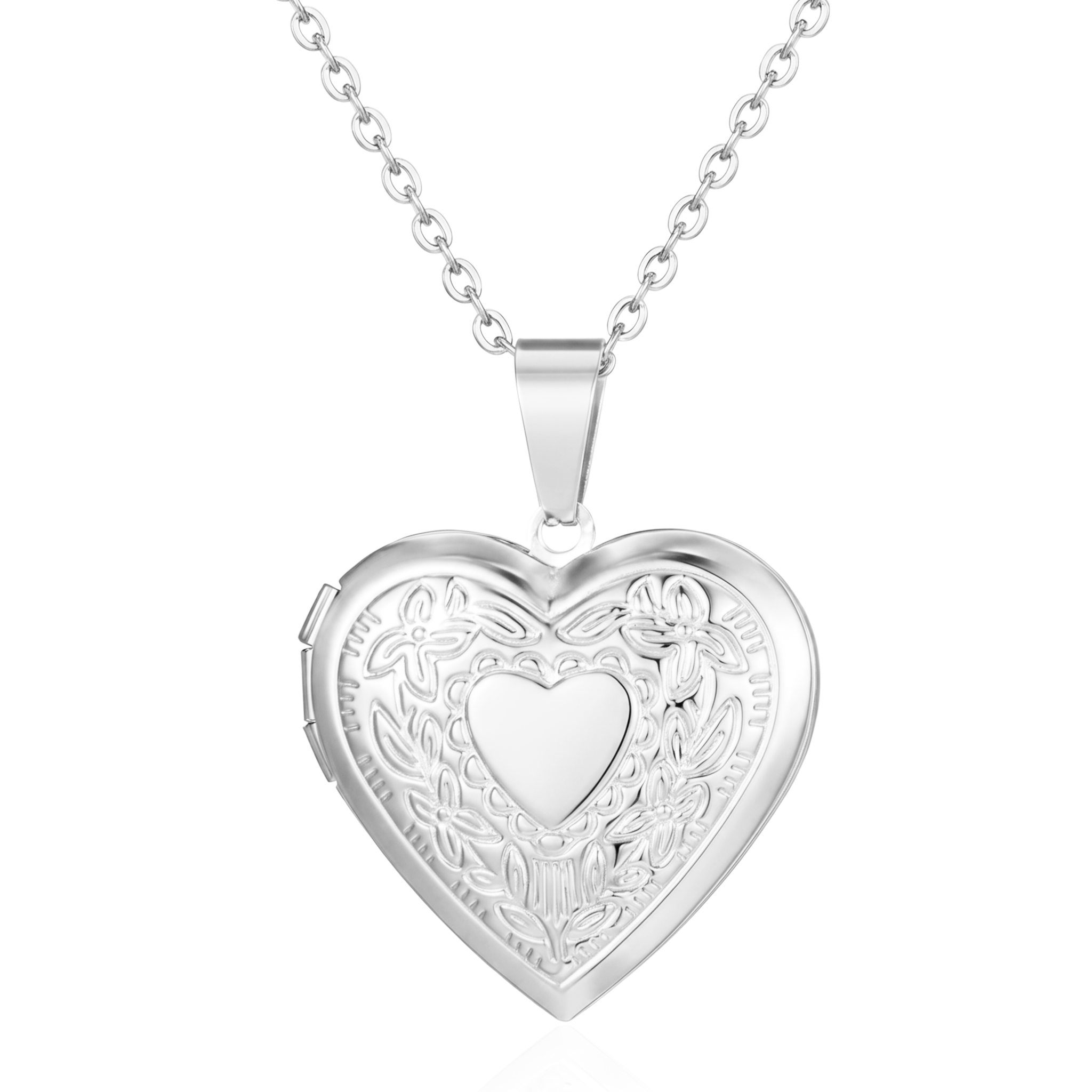 Personalized Heart Locket Necklace NFC Engraved Name