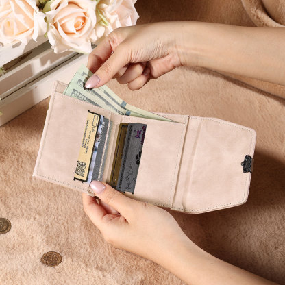 Personalized Women Leather Wallet Custom With Birth Flower And Name