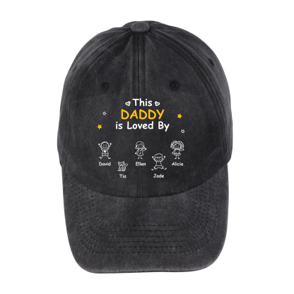 Personalized Cotton Baseball Cap Customized with 1–10 Names and a Child’s Drawing