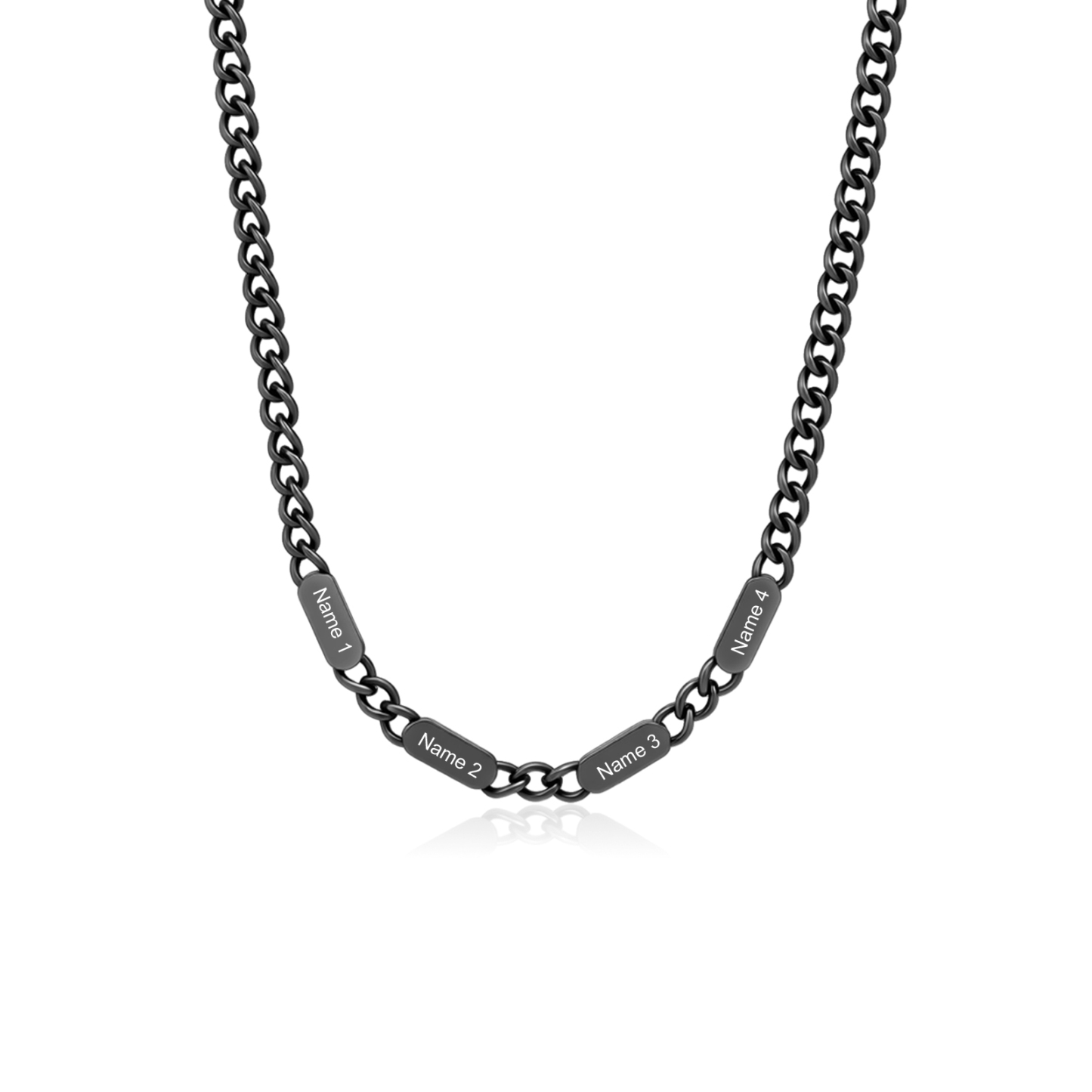 Personalized Men’s Stainless Steel Necklace Custom With 1-6 Engraved Names Gift For Dad Husband