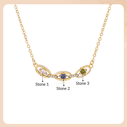 Personalized 2–5 Birthstones Gold Chain Necklace for Women