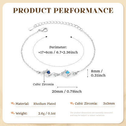 Personalized Ribbon Bracelet Custom with 2–5 Birthstone and Name for Women